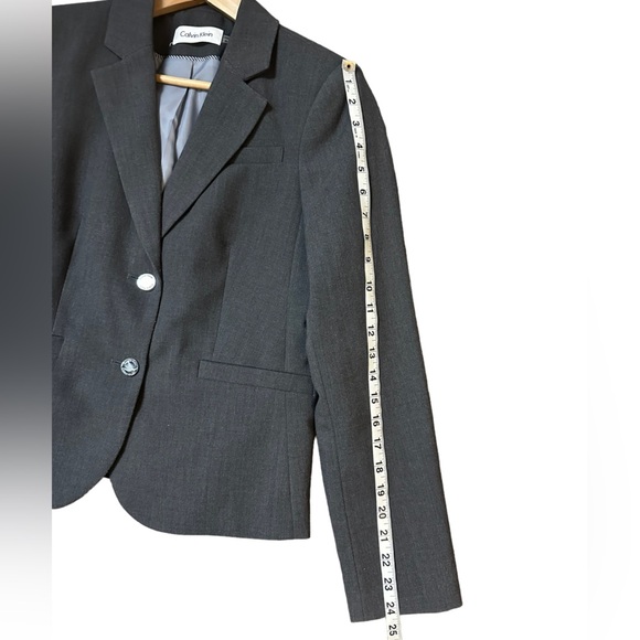 Calvin Klein Women's Grey 2 Piece Skirt Suit with‎ Two Button Blazer Size: 8 - Picture 11 of 15